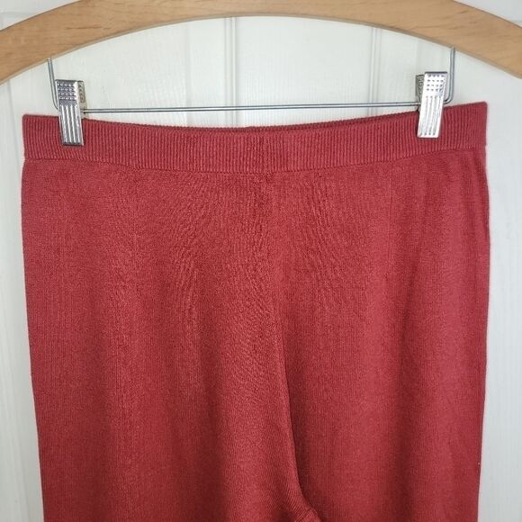 Comfort Chic silk & cashmere blend wide leg pants medium rust orange - Picture 2 of 4
